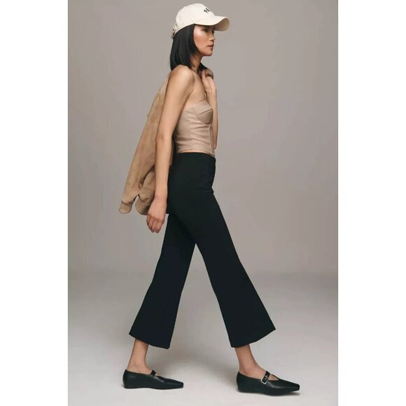 The Margot Kick-Flare Cropped Pants by Maeve: Textured Edition M - Picture 3 of 4